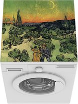 Wasmachine beschermer mat - Wandelen tijdens de schemering - Schilderij van Vincent van Gogh - Breedte 60 cm x hoogte 60 cm