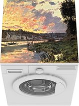 Wasmachine beschermer mat - The Seine at Bougival in the Evening - Schilderij van Claude Monet - Breedte 60 cm x hoogte 60 cm