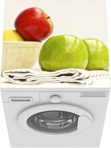 Wasmachine beschermer mat - Groen en rode appels - Breedte 60 cm x hoogte 60 cm