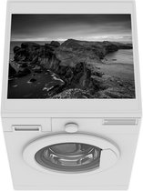 Wasmachine beschermer mat - Vulkaan - Portugal - Madeira - zwart wit - Breedte 55 cm x hoogte 45 cm