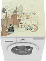 Wasmachine beschermer mat - Kunstige illustratie van Moskou - Breedte 60 cm x hoogte 60 cm