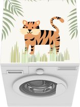 Wasmachine beschermer mat - Illustratie van een tijger in de jungle - Breedte 60 cm x hoogte 60 cm