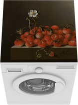Wasmachine beschermer - Wasmachine mat - Stilleven met bosaardbeien - Schilderij van Adriaen Coorte - 60x60 cm - Droger beschermer