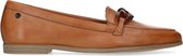 No Stress - Dames - Cognac leren loafers met chain - Maat 38