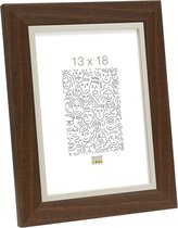 Deknudt Frames fotolijst S45VH3 - bruin met zilverbies - foto 13x18 cm