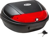 Luxiqo® Topkoffer voor Scooter – Scooter Koffer – Helmkoffer voor 2 Helmen – Motorkoffer – Top Case – Inclusief Reflector en Veiligheidsslot – 48 Liter – Zwart – 58 x 43 x 32 cm