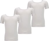 Apollo | Bamboe Jongens T-Shirt | Wit | Ronde Hals | Maat 110/116 | Jongens T-shirt | Bamboe T-shirt wit | T-shirt kinderen