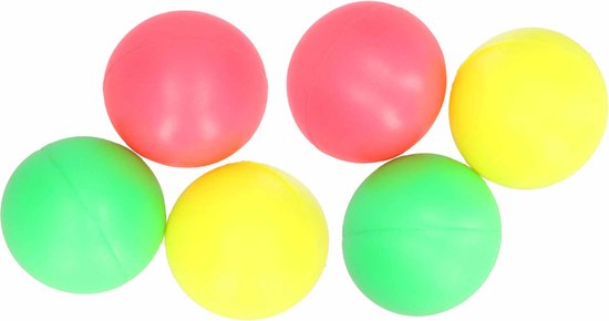 Foto: 6x gekleurde beachball strand balletjes set buitenspeelgoed strand tennis ballen kinderspeelgoed strand speelgoed