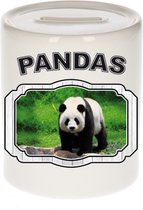 Dieren liefhebber grote panda spaarpot  9 cm jongens en meisjes - keramiek - Cadeau spaarpotten pandaberen liefhebber