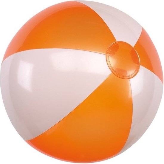Ballon de plage jouet gonflable orange / blanc 28 cm - Ballons de plage -  Jouets