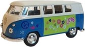 Jouet Volkswagen bus hippie bleu 15 cm