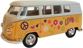Speelgoed Volkswagen gele hippiebus 15 cm