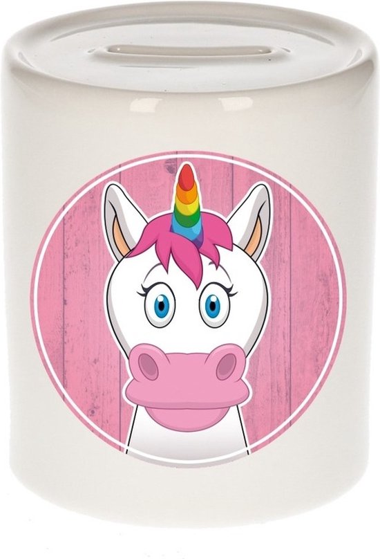 MHJY Spaarpot voor Kinderen Unicorn Geldbox Meisjes Onbreekbare Resin Spaarpot Leuk Grote Muntbank met Ketting, Armband en DIY Stickers - Cadeau Set voor Verjaardag en Kerstmis