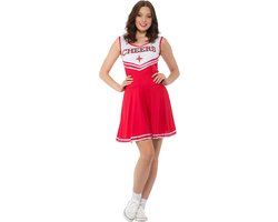Karnival Costumes Sexy Cheerleader Jurkje Carnavalskleding Dames Carnaval - Polyester - Rood - Maat L - 2-Delig Jurk/Pom Poms