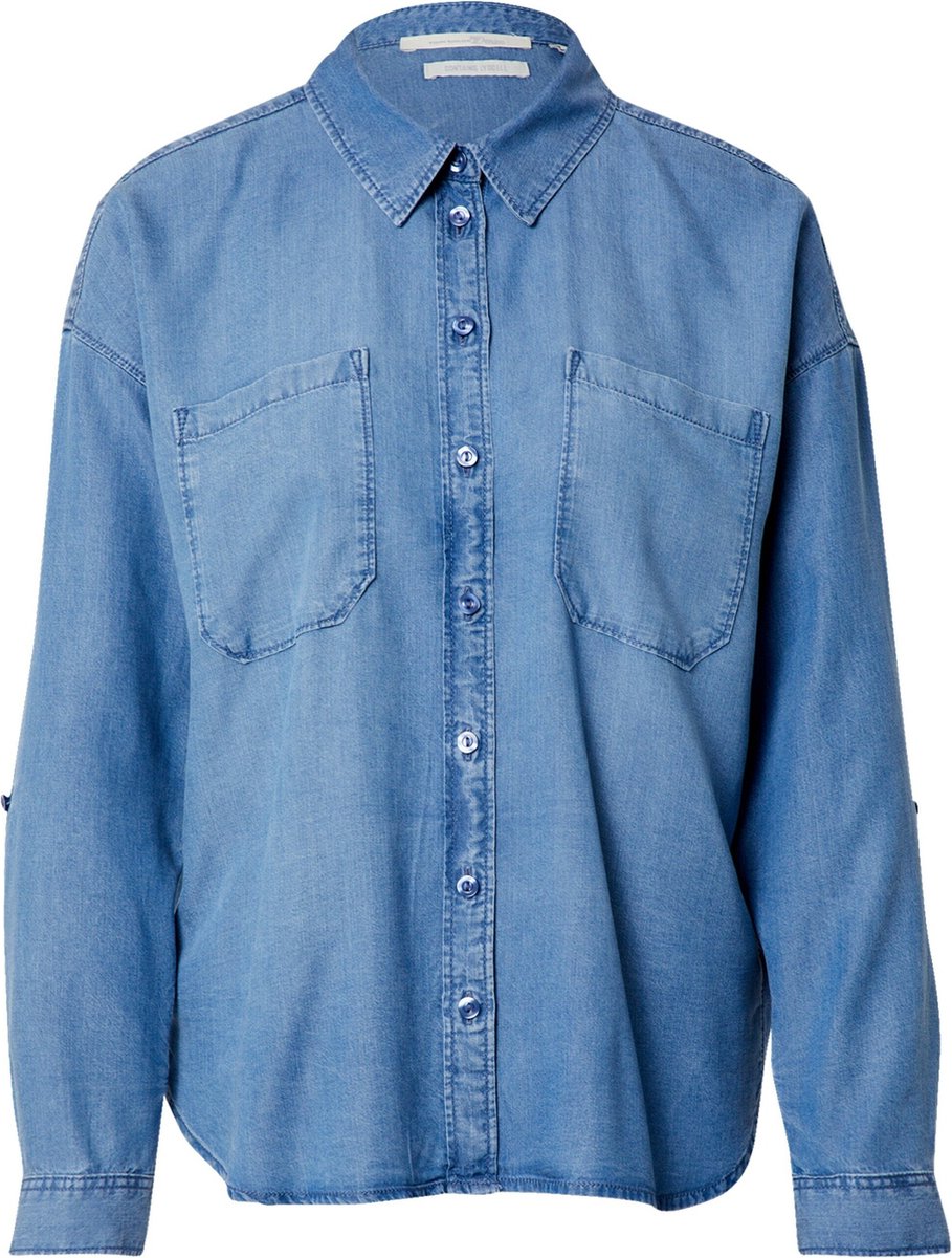 Mode Blouses Lange blouses Tom Tailor Denim Lange blouse blauw-turkoois casual uitstraling 