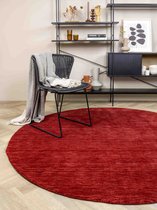 Tapis MOMO Rugs Panorama Uni Tapis Rond Rouge - 150 ronds - Rond - Poils courts,Tapis rond - Moderne - Rouge