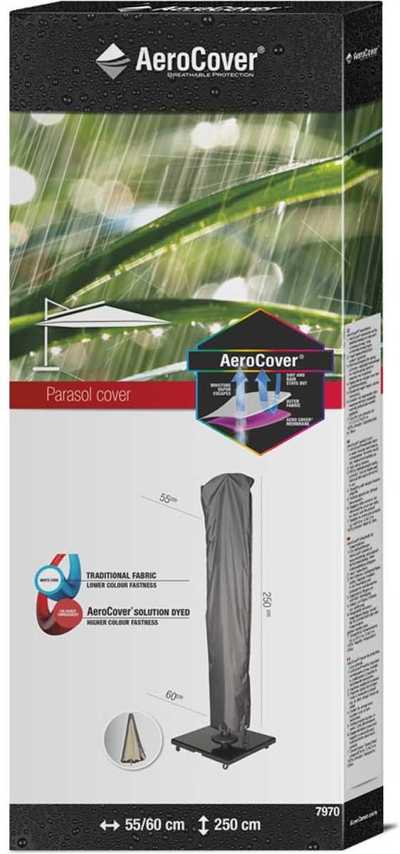 Paradox chef Mos AeroCover parasolhoes - Zweef Parasols - Grijs - 250x55 cm (HxB) | bol.com