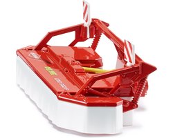 foto van SIKU 2461, Kuhn Frontmaaier, 1:32, metaal/kunststof, rood/wit, geschikt voor alle 1:32 siku-tractoren met koppelstuk aan de voorzijde