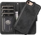 Mobiq - Magnetische 2-in-1 Wallet Case iPhone SE (2022 / 2020)/8/7 - zwart