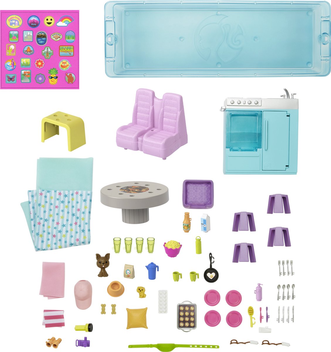 Barbie - Droomcamper Barbie auto - Speelset met Barbie meubels en glijbaan — afbeelding 8