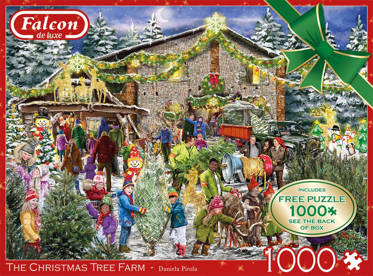 Falcon de luxe The Christmas Tree Farm 2x1000 stukjes - Legpuzzel — afbeelding 2