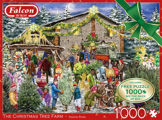Falcon de luxe The Christmas Tree Farm 2x1000 stukjes - Legpuzzel - Falcon