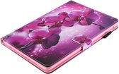 Peachy Orchidee bloem flipcase leder hoes iPad mini 1 2 3 4 5 - Paars Roze