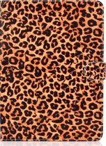 Peachy Hoes Case Wallet Portemonnee Luipaardprint voor iPad 10.2 inch, iPad Pro 10.5 en iPad Air 3 10.5 inch - Oranje Zwart Beige