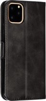 Peachy Leren Wallet Bookcase hoesje portemonnee iPhone 11 Pro Max - Zwart