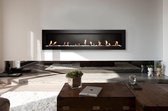 Bioethanolhaarden.com - Inbouwhaard - Sfeerhaard - Mat Zwarte Nerez Zwarte Bio-Ethanol Wand - Inbouwhaard 165 CM - Bio openhaard - Kachelhaard - bijverwarming - interieur kachelhaard - handge