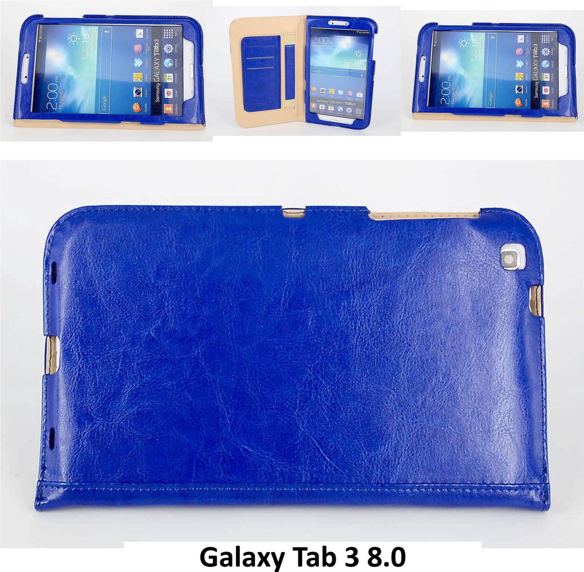 Samsung Galaxy Tab 3 8.0 Smart Tablethoes Blauw voor bescherming van tablet (T315)