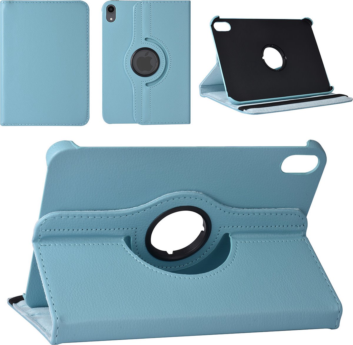 iPad Mini 2021 Book Case Tablethoes - LichtBlauw - 360 graden draaibaar