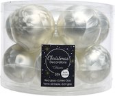 Decoris Kerstballen - 10 st - wit ijslak - glas - mat-glans - 6 cm