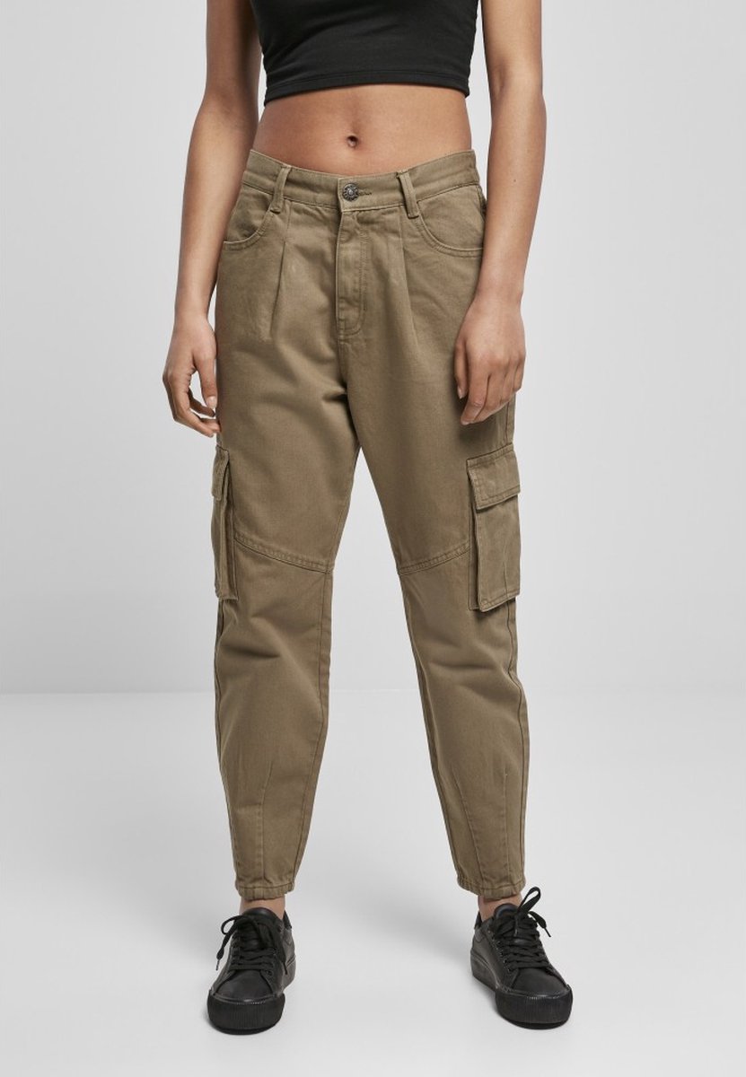 Urban Classics Ballon Fit Twill Cargobroek Taille 29 inch Groen