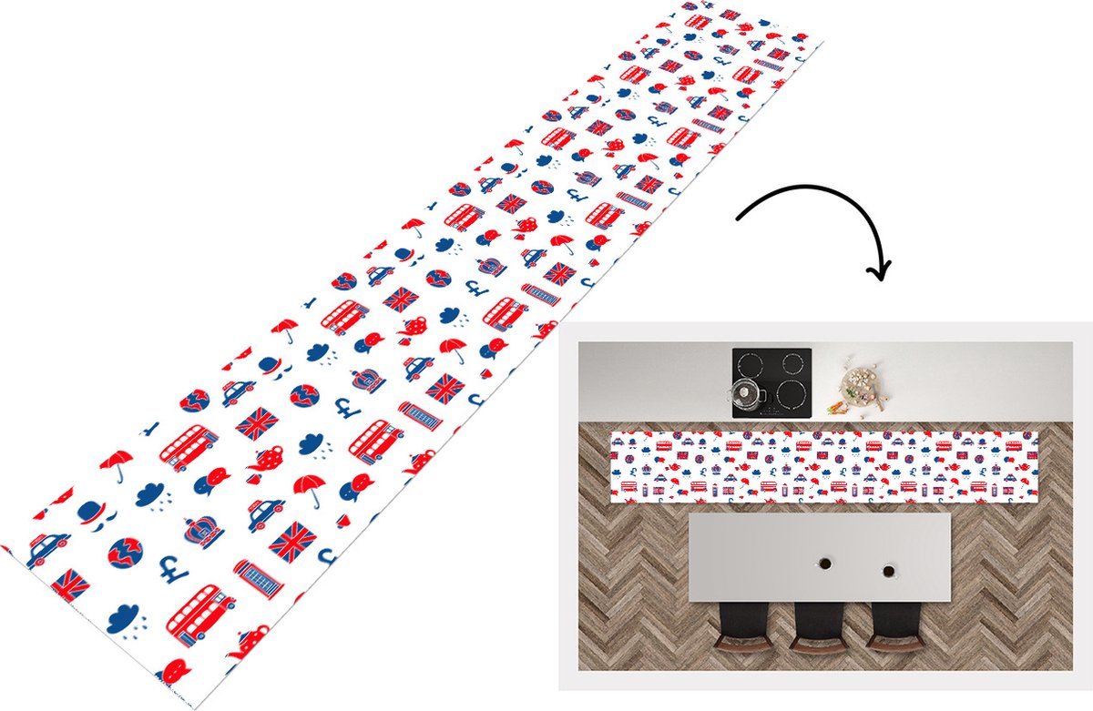 KitchenYeah Keukenloper - Keukenmat - Engeland - Patronen - Londen - Keuken vloerkleed Multicolor