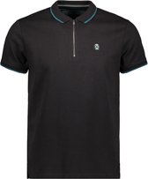 Gabbiano Poloshirt Polo Met Ruitenstructuur En Ritssluiting 232543  Black 201 Mannen Maat - M