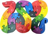Houten Slang Alfabet Puzzel - Leerzame Dieren Thema Puzzel voor Kinderen