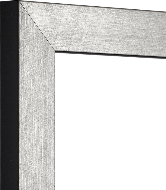 Cadre photo - Argent - Effet rayures - Format photo 15x22 - ACRYLIQUE antireflet - Art.no. 10285315223