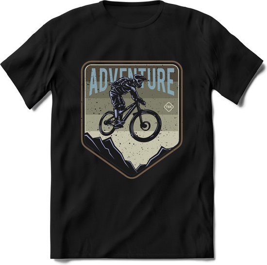 Adventure | TSK Studio Mountainbike kleding Sport T-Shirt | Grijs | Heren / Dames | Perfect MTB Verjaardag Cadeau Shirt Maat S