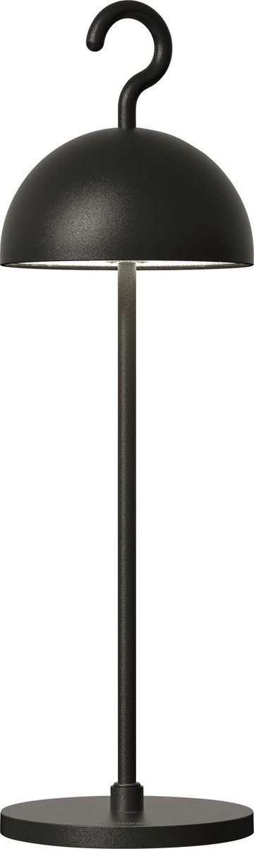 Sompex Tafellamp of hanglamp Hook | Led | Zwart - indoor / outdoor / voor binnen en buiten met oplaadkabel USB - 2700-3000k - kleur in warm of koel wit instelbaar - Design accu(tafel)lamp