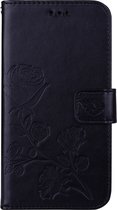 Mobigear Flowers Telefoonhoesje geschikt voor Apple iPhone XR Hoesje Bookcase Portemonnee - Zwart