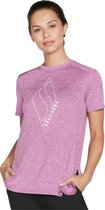 Skechers Diamond Blissful Tee W1TS327-PRHP, Vrouwen, Purper, T-shirt, maat: XS