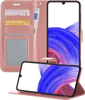 Samsung A33 Hoesje Book Case Hoes - Samsung Galaxy A33 Case Hoesje Wallet Cover - Samsung Galaxy A33 Hoesje - Rosé Goud