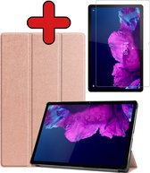 Lenovo Tab P11 Hoes Book Case Hoesje Met Screenprotector - Lenovo Tab P11 Hoes (2021) Cover - 11 inch - rose Goud