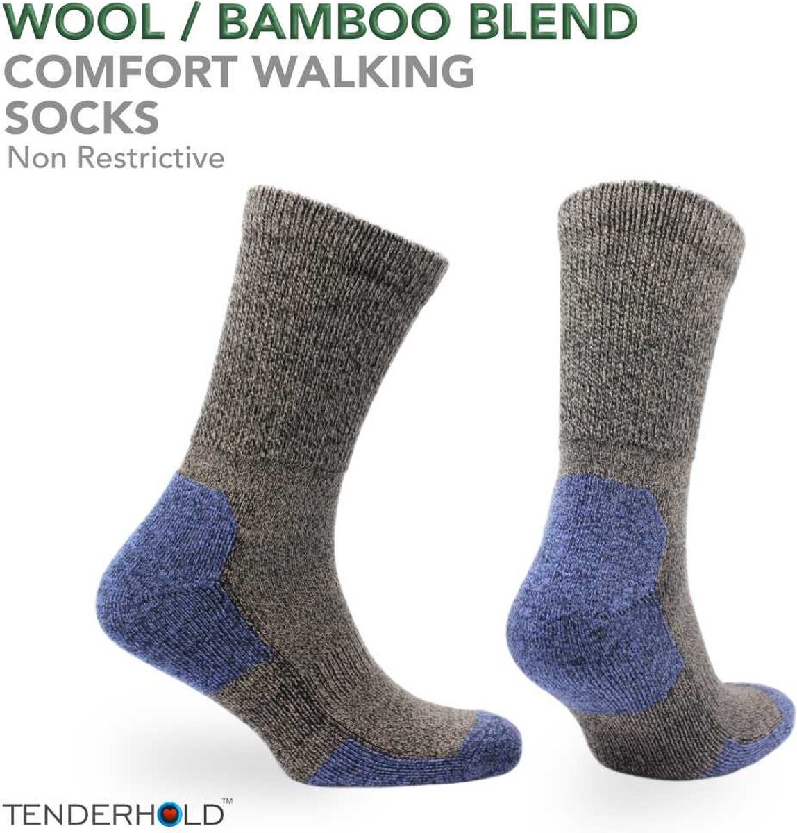 Norfolk Wandelsokken - Merino wol en Bamboe mix Tenderhold, Outdoor Zacht en Warme Sokken met Demping - Merino wollen sokken - Bruin - Maat 39-42 - Alfie