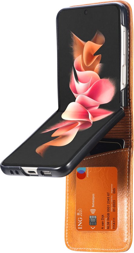 Samsung Z Flip 3 Book Case Flip Cover - Portemonnee Bruin | bol.com