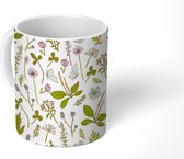 Mok - Koffiemok - Patroon - Plant - Bloemen - Mokken - 350 ML - Beker - Koffiemokken - Theemok