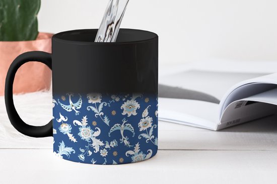 Tasse Magique - Photo sur Tasses Chauffantes - Tasse à Café - Motif - Vogel - Fleurs - Tasse Magic - Tasse - 350 ML - Tasse à Thé