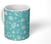 Mok - Koffiemok - Patroon - Schelp - Zee - Mokken - 350 ML - Beker - Koffiemokken - Theemok