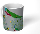 Mok - Koffiemok - Patroon - Vogel - Pauw - Mokken - 350 ML - Beker - Koffiemokken - Theemok